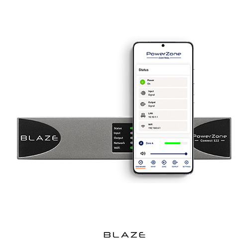 BLAZE Power Zone Connect 252 | 블레이즈 Low-Z, Hi-Z 겸용 디지털 앰프 | 4Ω 2 x 125W | 100v 1 x 250W | 1U 하프 랙