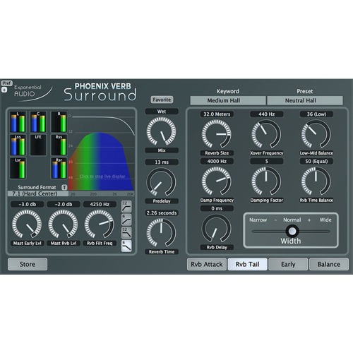 Exponential Audio PhoenixVerb Surround Reverb Plug-in / 서라운드 리버브 플러그인, 900가지 이상의 프리셋 / 정품