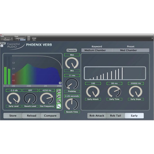 Exponential Audio PhoenixVerb Stereo Reverb Plug-in / 스테레오 리버브 플러그인, 900가지 이상의 프리셋 / 정품